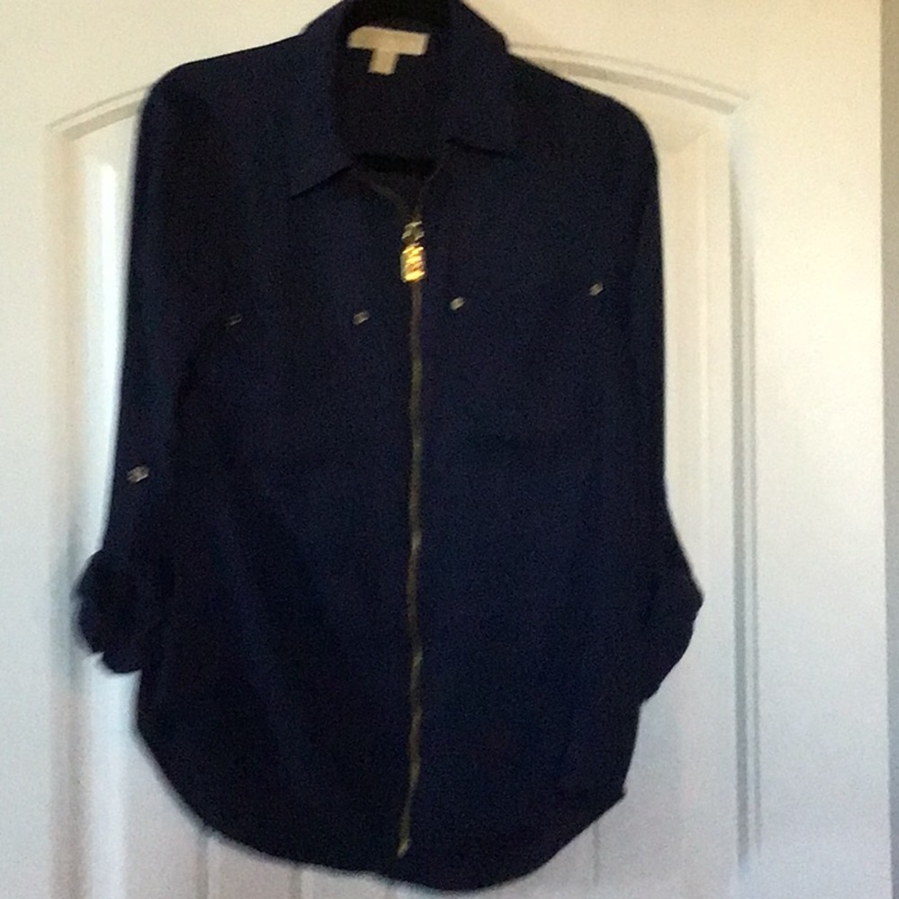 Michael Kors navy long sleeve dress shirt